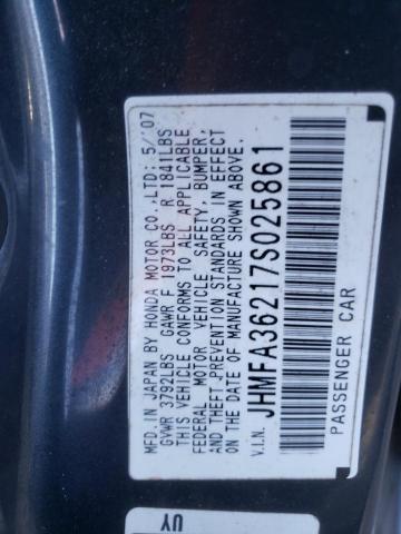 Photo 10 from auction – 2007 HONDA CIVIC HYBR with VIN JHMFA36217S025861