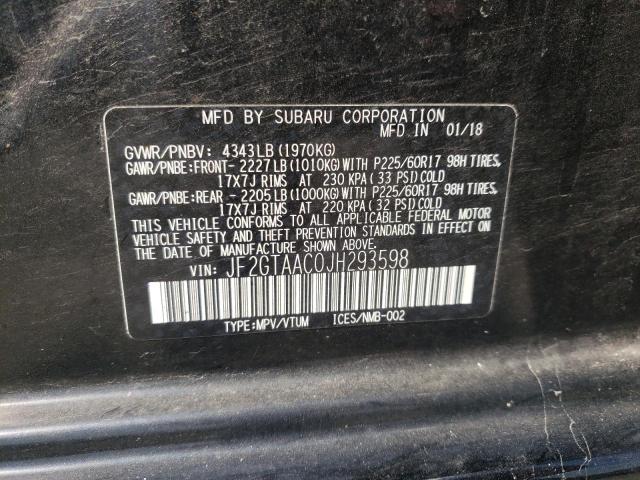 Photo 10 from auction – 2018 SUBARU CROSSTREK with VIN JF2GTAAC0JH293598