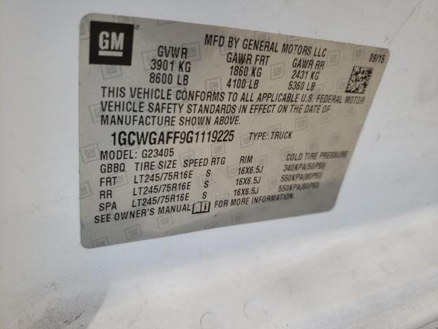 Photo 10 from auction – 2016 CHEVROLET EXPRESS G2 with VIN 1GCWGAFF9G1119225