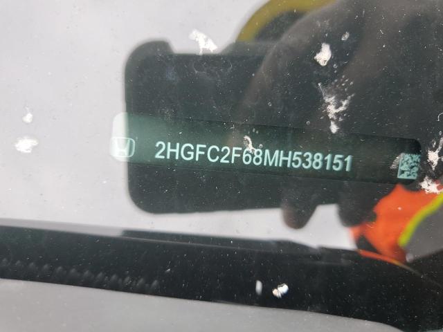 Photo 10 from auction – 2021 HONDA CIVIC LX with VIN 2HGFC2F68MH538151