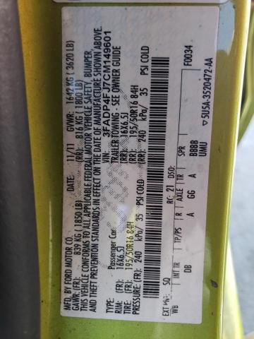Photo 10 from auction – 2012 FORD FIESTA SES with VIN 3FADP4FJ7CM149601