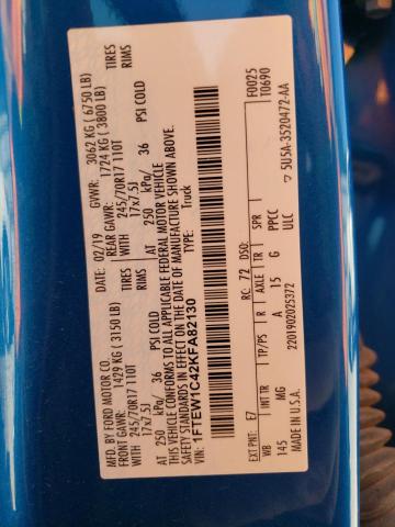 Photo 10 from auction – 2019 FORD F150 SUPER with VIN 1FTEW1C42KFA82130