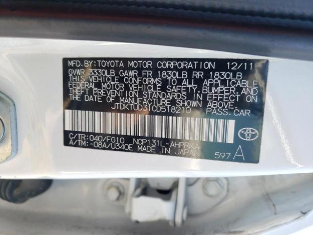 Zdjęcie 10 z aukcji – 2012 TOYOTA YARIS z VIN JTDKTUD31CD518210