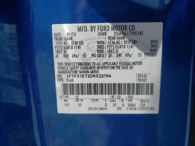 Photo 10 from auction – 2013 FORD F150 SUPER with VIN 1FTFX1ET2DKE22764