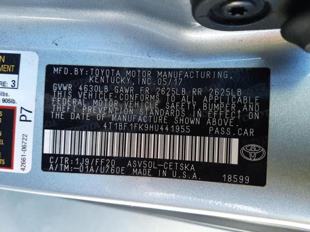 Photo 10 from auction – 2017 TOYOTA CAMRY LE with VIN 4T1BF1FK9HU441955