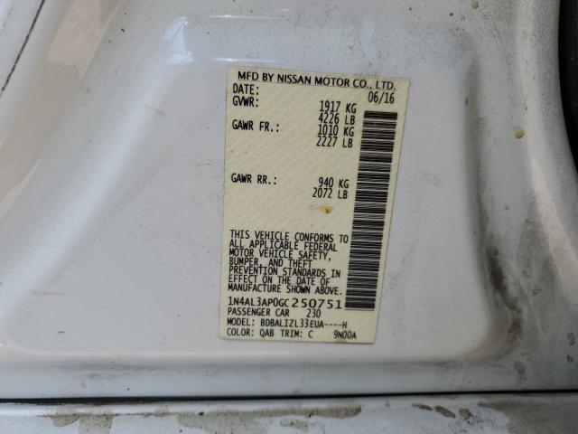 Photo 10 from auction – 2016 NISSAN ALTIMA 2.5 with VIN 1N4AL3AP0GC250751