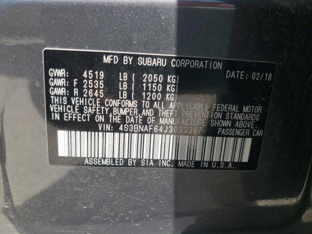Photo 10 from auction – 2018 SUBARU LEGACY 2.5 with VIN 4S3BNAF64J3033367