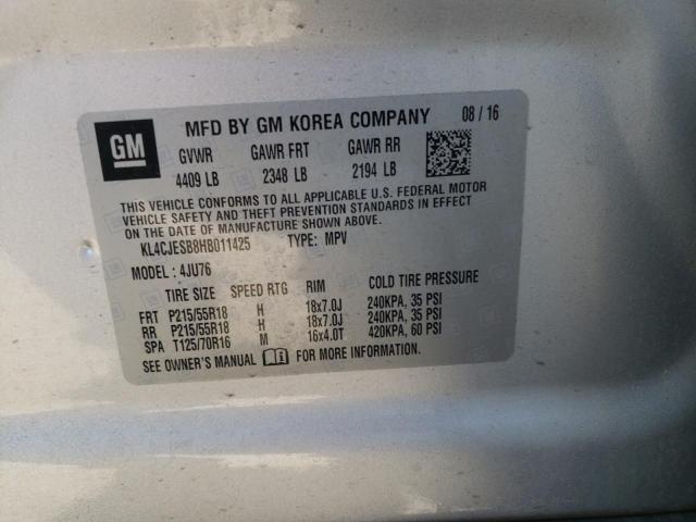 Photo 10 from auction – 2017 BUICK ENCORE PRE with VIN KL4CJESB8HB011425