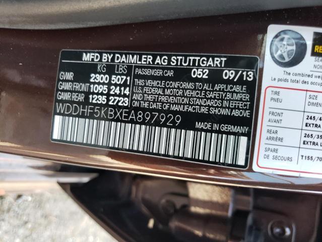 Photo 10 from auction – 2014 MERCEDES-BENZ E 350 with VIN WDDHF5KBXEA897929