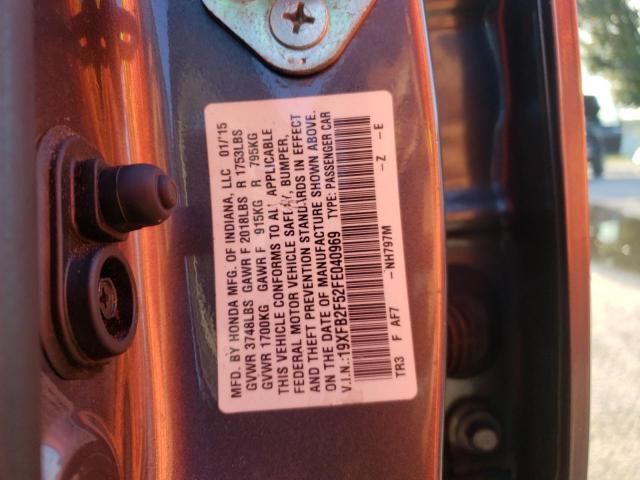 Photo 10 from auction – 2015 HONDA CIVIC LX with VIN 19XFB2F52FE040969