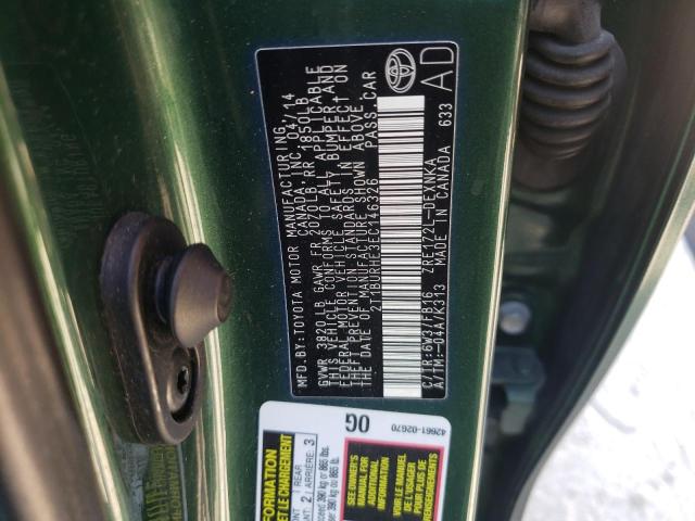 Photo 10 from auction – 2014 TOYOTA COROLLA L with VIN 2T1BURHE3EC146326