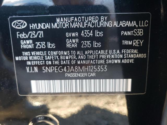 Photo 10 from auction – 2021 HYUNDAI SONATA SE with VIN 5NPEG4JA8MH125353