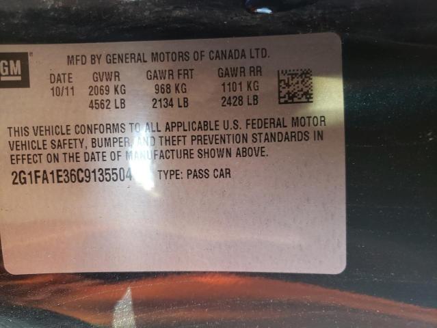 Photo 10 from auction – 2012 CHEVROLET CAMARO LS with VIN 2G1FA1E36C9135504