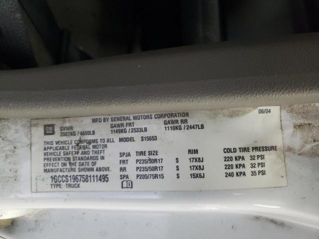 Photo 10 from auction – 2005 CHEVROLET COLORADO with VIN 1GCCS196758111495