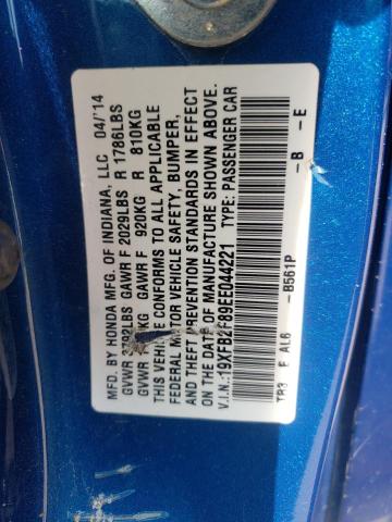 Photo 10 from auction – 2014 HONDA CIVIC EX with VIN 19XFB2F89EE044221