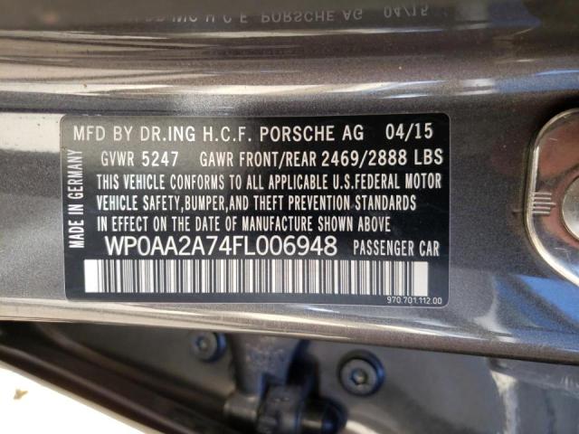Photo 10 from auction – 2015 PORSCHE PANAMERA 2 with VIN WP0AA2A74FL006948