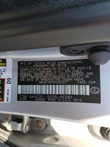 Photo 10 from auction – 2019 LEXUS ES 350 with VIN 58ABZ1B11KU050271