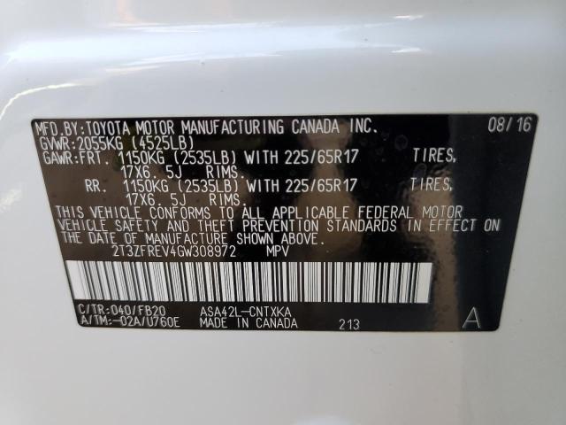 Photo 10 from auction – 2016 TOYOTA RAV4 LE with VIN 2T3ZFREV4GW308972