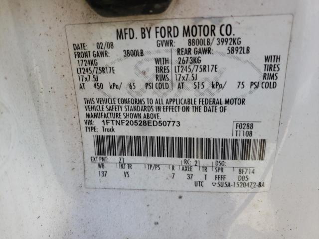Photo 10 from auction – 2008 FORD F250 SUPER with VIN 1FTNF20528ED50773