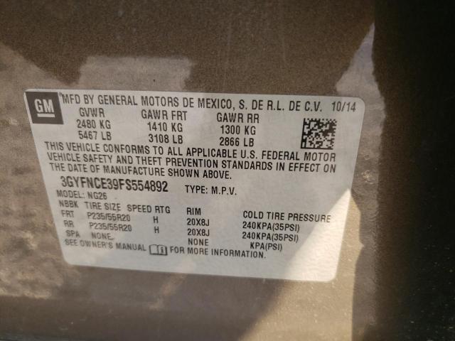 Photo 10 from auction – 2015 CADILLAC SRX PERFOR with VIN 3GYFNCE39FS554892