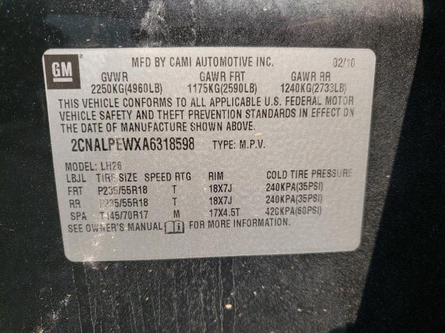 Photo 10 from auction – 2010 CHEVROLET EQUINOX LT with VIN 2CNALPEWXA6318598