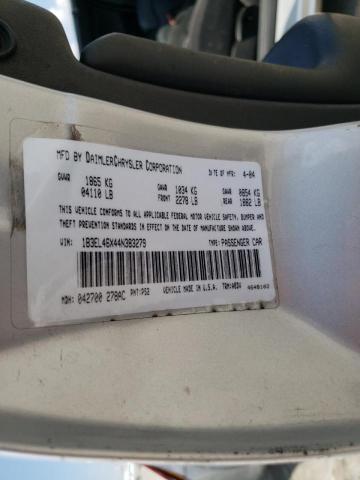 Photo 10 from auction – 2004 DODGE STRATUS SX with VIN 1B3EL46X44N383279