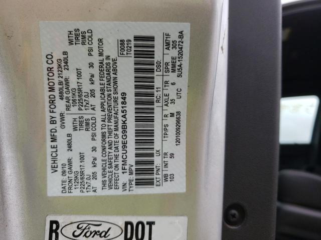 Photo 10 from auction – 2011 FORD ESCAPE LIM with VIN 1FMCU9EG9BKA51849