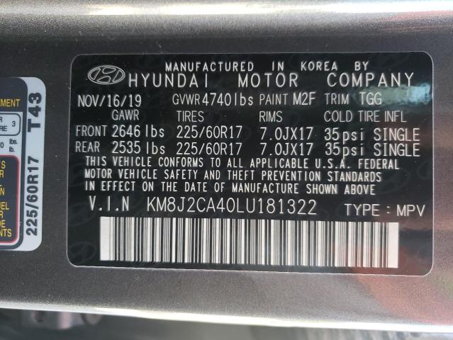 Photo 10 from auction – 2020 HYUNDAI TUCSON SE with VIN KM8J2CA40LU181322