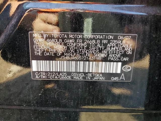 Photo 10 from auction – 2007 LEXUS ES 350 with VIN JTHBJ46G572143198
