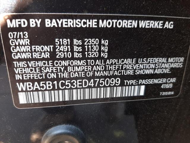 Photo 10 from auction – 2014 BMW 535 I with VIN WBA5B1C53ED475099