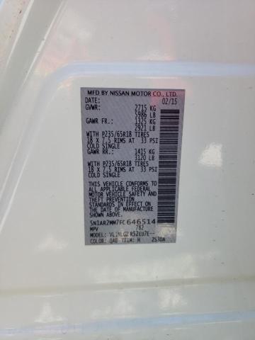 Photo 10 from auction – 2015 NISSAN PATHFINDER with VIN 5N1AR2MM7FC646514