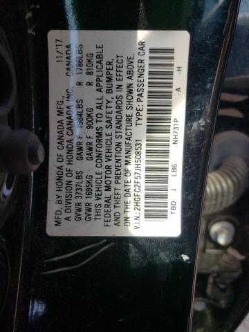 Photo 10 from auction – 2018 HONDA CIVIC LX with VIN 2HGFC2F57JH508531