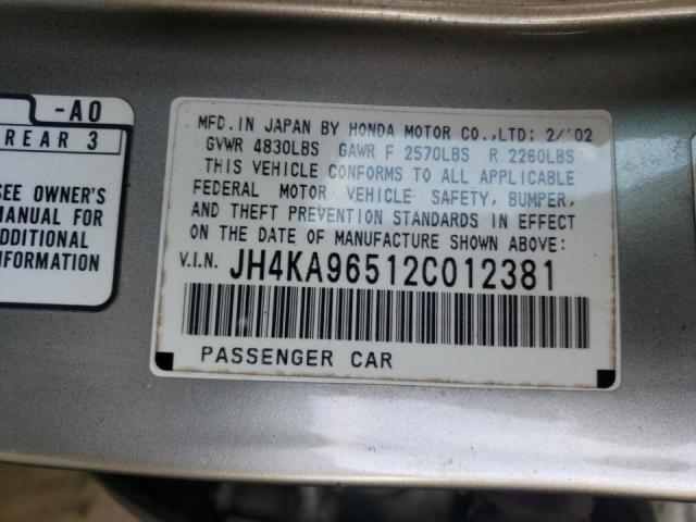 Photo 10 from auction – 2002 ACURA 3.5RL with VIN JH4KA96512C012381