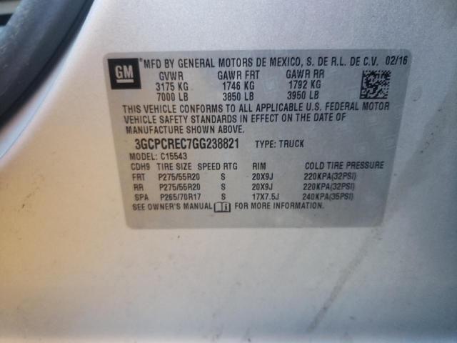 Photo 10 from auction – 2016 CHEVROLET SILVERADO with VIN 3GCPCREC7GG238821