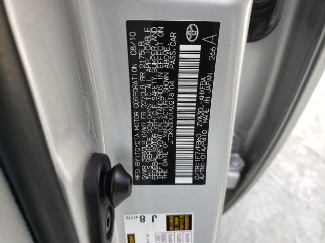Photo 10 from auction – 2010 TOYOTA PRIUS with VIN JTDKN3DU1A0218104