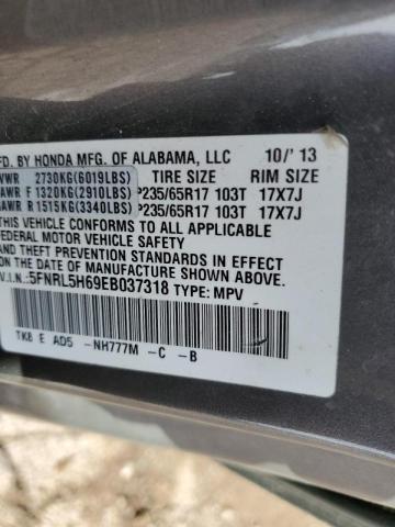 Photo 10 from auction – 2014 HONDA ODYSSEY EX with VIN 5FNRL5H69EB037318