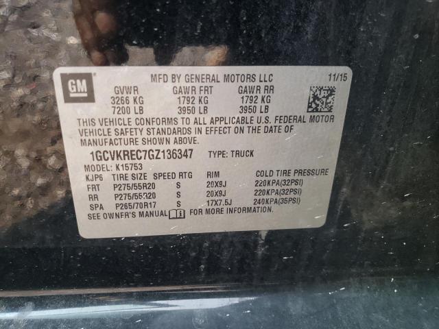 Photo 10 from auction – 2016 CHEVROLET SILVERADO with VIN 1GCVKREC7GZ136347