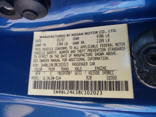 Photo 10 from auction – 2008 NISSAN ALTIMA 3.5 with VIN 1N4BL24E38C102023