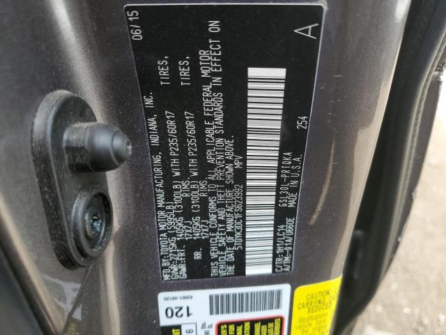 Photo 10 from auction – 2015 TOYOTA SIENNA XLE with VIN 5TDYK3DC1FS623992
