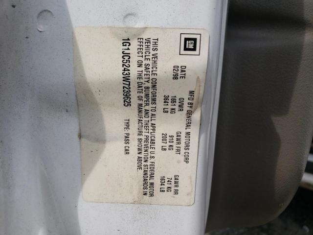 Photo 10 from auction – 1998 CHEVROLET CAVALIER with VIN 1G1JC5243W7239625
