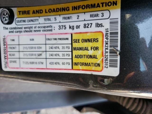 Photo 10 from auction – 2018 FORD FOCUS SE with VIN 1FADP3K2XJL326312