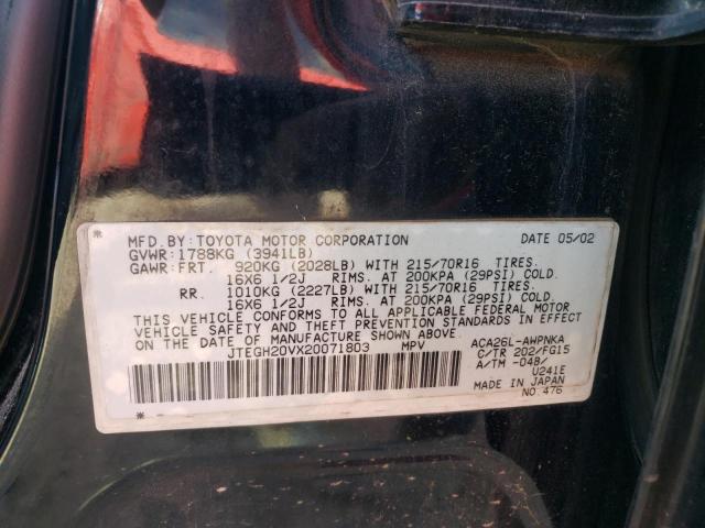 Photo 10 from auction – 2002 TOYOTA RAV4 with VIN JTEGH20VX20071803