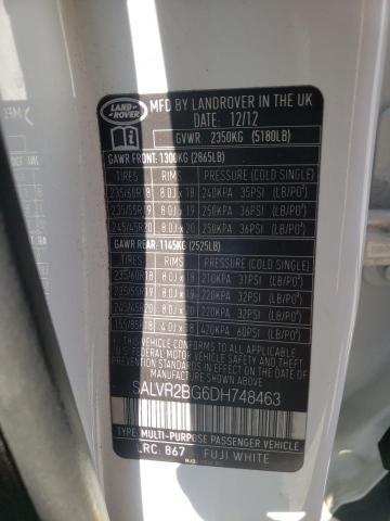 Photo 10 from auction – 2013 LAND ROVER RANGE ROVE with VIN SALVR2BG6DH748463