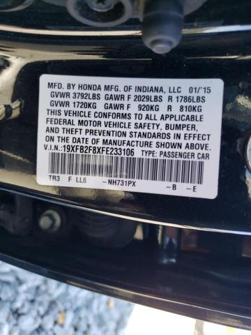 صورة رقم 10 من المزاد - 2015 HONDA CIVIC EX مع VIN 19XFB2F8XFE233106