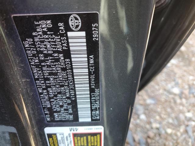 Photo 10 from auction – 2011 TOYOTA CAMRY BASE with VIN 4T4BF3EK5BR091038