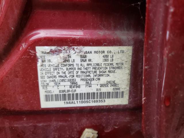 Photo 10 from auction – 2005 NISSAN ALTIMA S with VIN 1N4AL11D05C169353