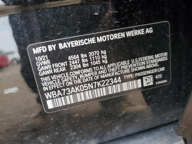 Photo 10 from auction – 2022 BMW 228XI with VIN WBA73AK05N7K22344