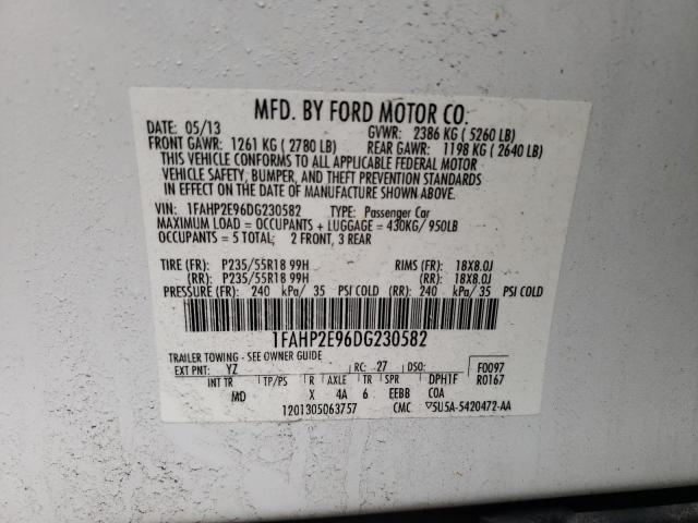 Photo 10 from auction – 2013 FORD TAURUS SEL with VIN 1FAHP2E96DG230582
