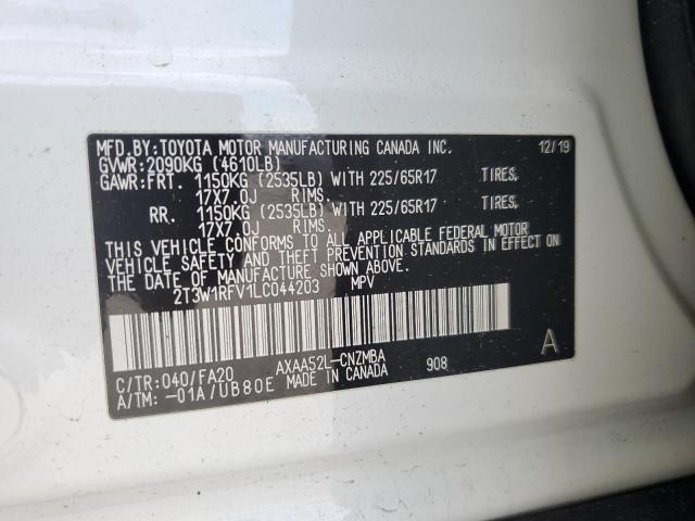 Photo 10 from auction – 2020 TOYOTA RAV4 XLE with VIN 2T3W1RFV1LC044203
