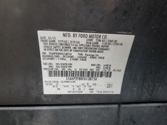 Photo 10 from auction – 2015 FORD TAURUS LIM with VIN 1FAHP2F80FG138750